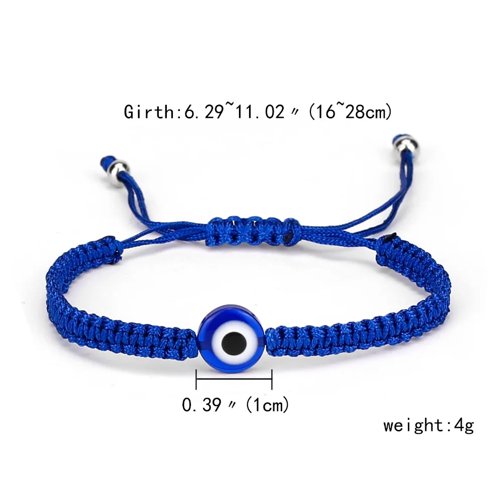 Turtle Elephant Hamsa Hand Blue Evil Eye Glass Beads Pendant Lucky Red Braided Rope Chain Bracelet For Women Men With Good Luck