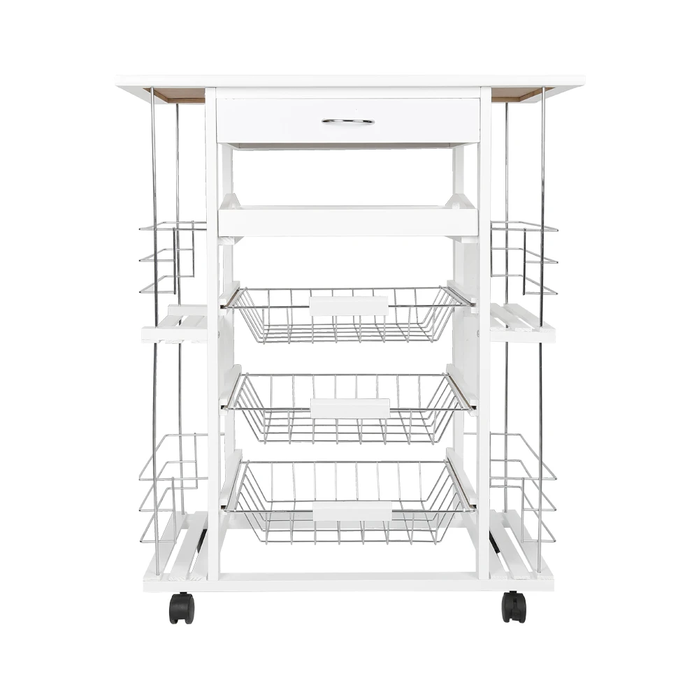 4 Layer Mobile Shelf Trolley Rack Narrow Space Shelving Rolling