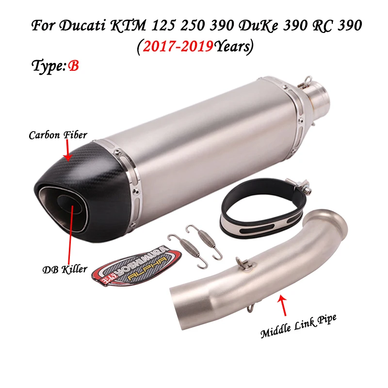 Для Ducati KTM125 KTM250 KTM390 DUKER390 RC390 2017 2018 мотоцикл полная выхлопная система глушитель