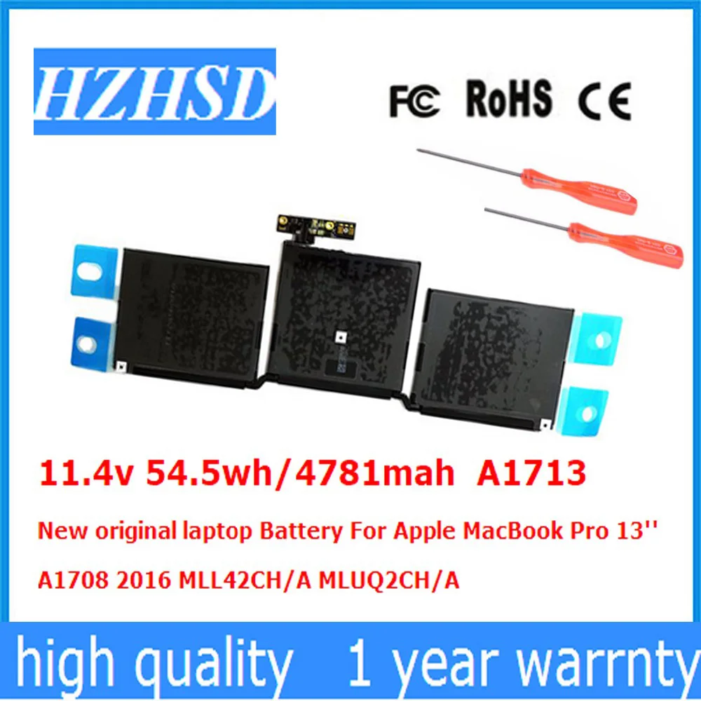 11 4 v 54.5wh/4781mah A1713 новый оригинальный аккумулятор для ноутбука Apple MacBook Pro 13 '&#x27A1708