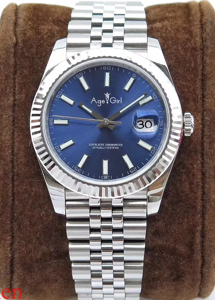 Роскошные брендовые новые автоматические механические мужские часы Datejust из нержавеющей стали Сапфировое серебро зеленый черный синий серый часы 36 мм AAA