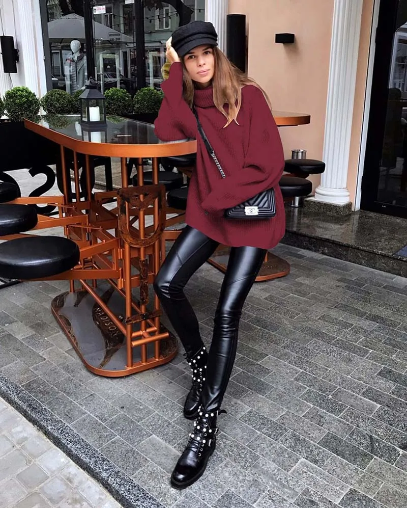 Зимний свитер, женские пуловеры, Женский кашемировый свитер nilon с высоким воротом, женский свободный свитер с длинным рукавом