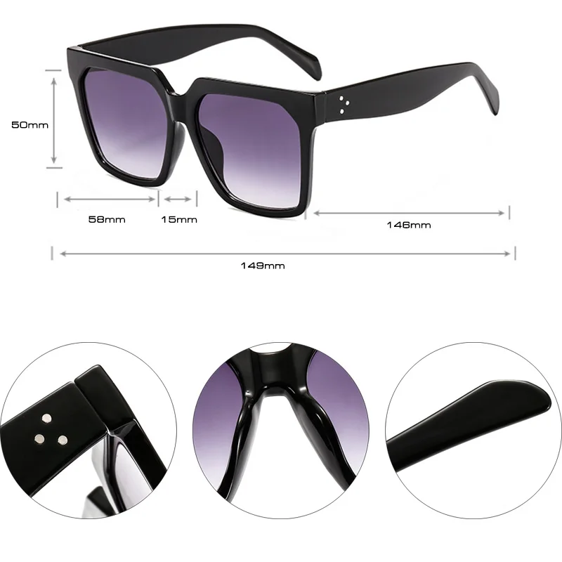 Женские квадратные солнцезащитные очки с градиентом|Женские очки| |