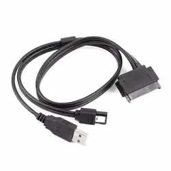 НОВЫЙ 2,5 дюймовый жесткий диск SATA 22Pin для eSATA данных + кабель с питанием от USB Черный высокоскоростной передачи дропшиппинг