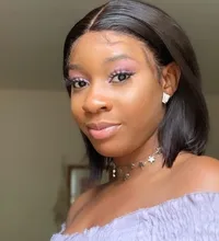 BAISI-peluca Bob brasileña con encaje frontal para mujer, pelucas de cabello humano 4x4 con cierre de encaje, peluca recta, peluca con malla frontal, malla con división Bob