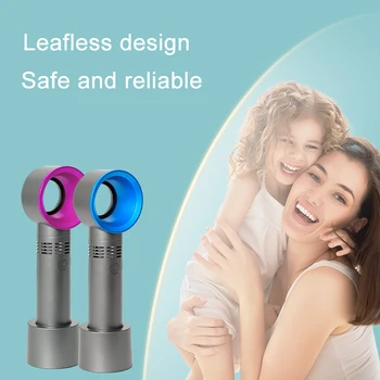 

Protable Handheld Cooling Bladeless Fan USB Rechargeable Mini Fan Desktop Leafless Fan Quiet 3 Gear SK88