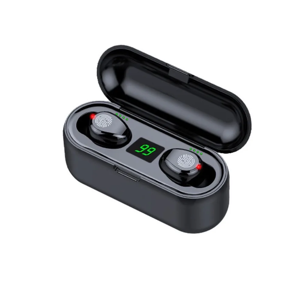 Wireless Earphones Bluetooth V5.0 F9 TWS Bluetooth Sports Headset LED Display With 2000mAh Power Bank Headset With Mic