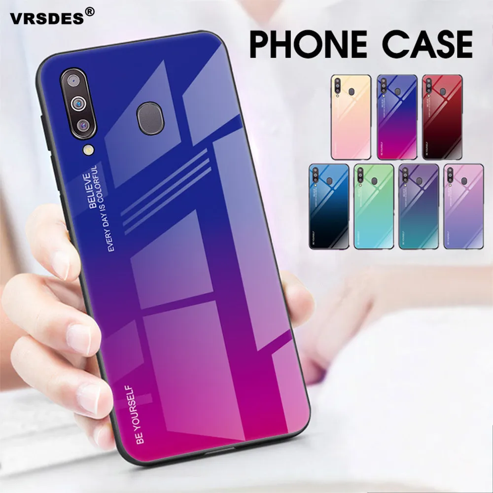 

For Samsung Galaxy M30 M20 M10 S10 S9 S8 Plus Note 9 8 Gradient Tempered Glass Cases For A8 A6 Plus A9 A7 2018 A750 A9S A60 A30