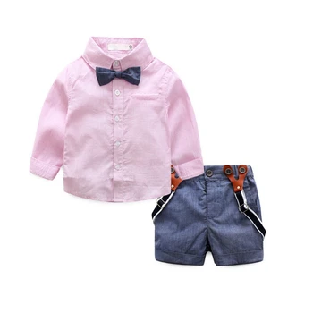 

ICotton Newborn Baby Boys Clothes Fashion Formal Long Sleeve Outfits Party Costume Set infant Baby Clothing Seti