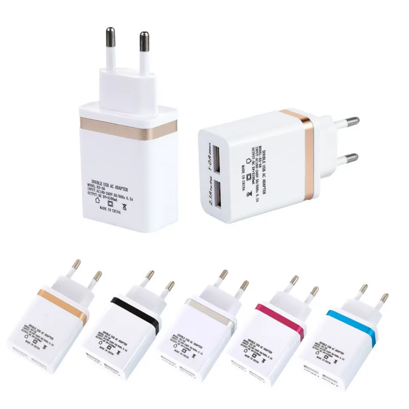Двойной Usb многоцветные края мобильный телефон зарядное устройство Meigui Европа