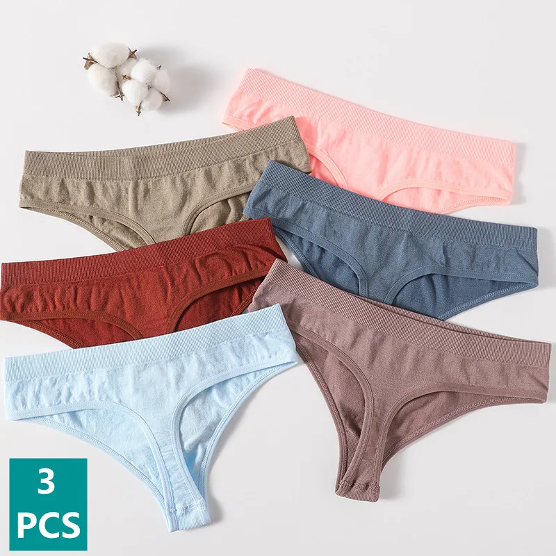 Tangas sin costuras para mujer, ropa íntima femenina, lencería Sexy de cintura baja, de M XL, 3 unids/set por Set|Bragas para mujer| - AliExpress