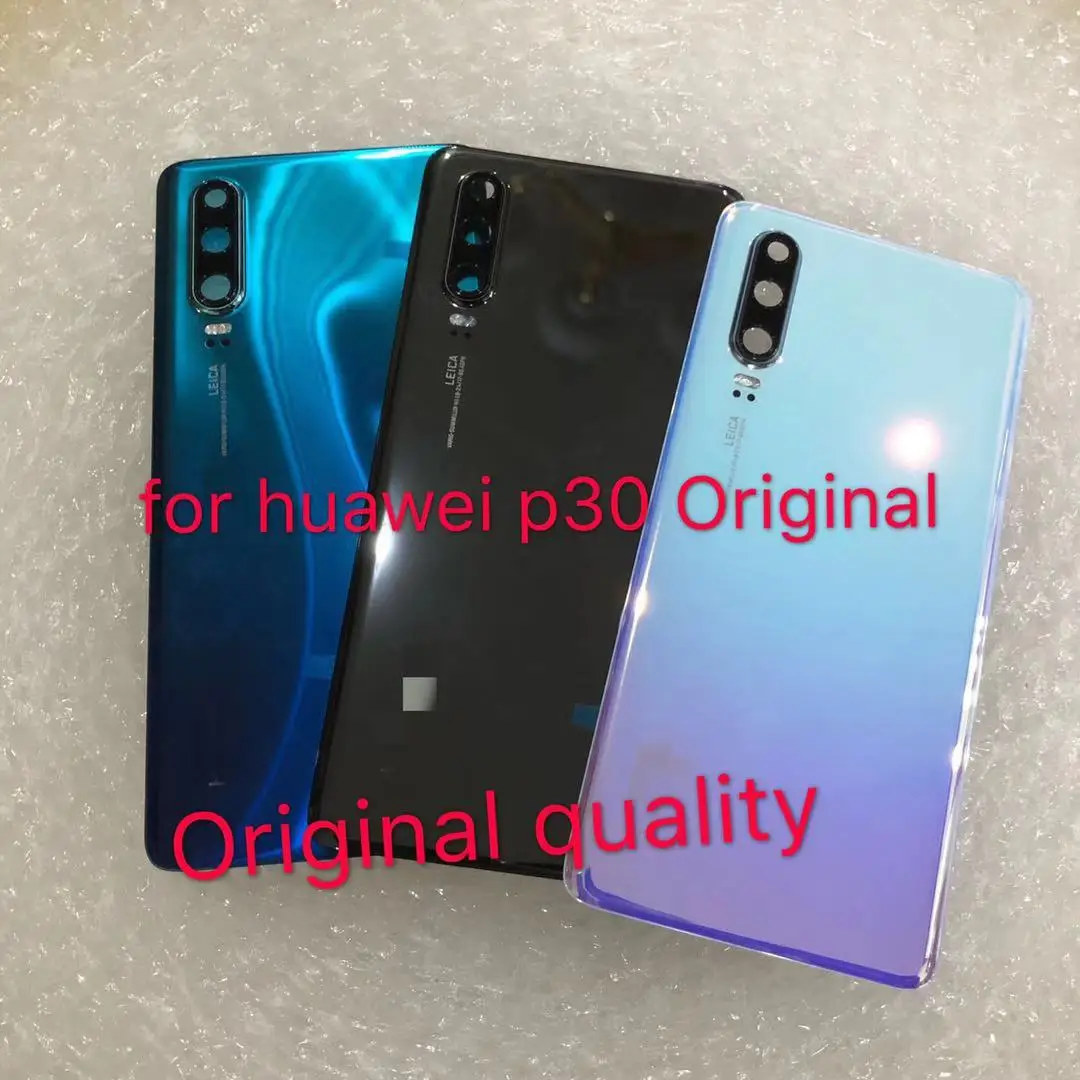 Оригинальный стеклянный задний корпус двери для huawei P30 задняя крышка с клейкой