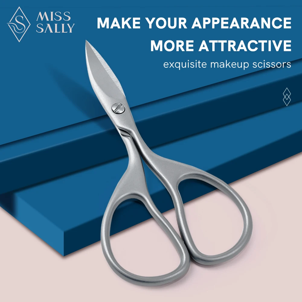 Miss Sally Curved Blade Makeup Scissors Professional Stainless Steel