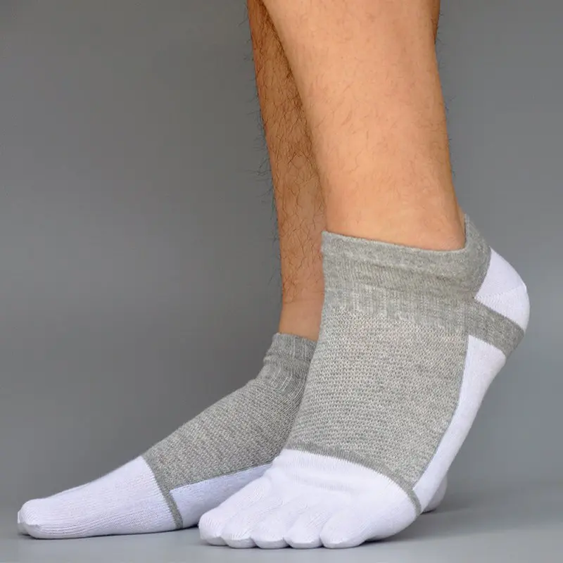 1 пара Хлопковых Носков для мужчин, для мальчиков, для защиты лодыжки, носки с пятью пальцами, компрессионные сетчатые носки-лодочки, модные