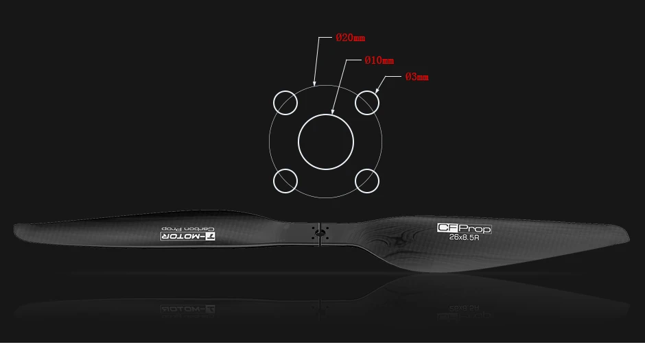 T-MOTOR CF prop G26*8.5" Prop - 4PCS/PAIR Carbon Fiber hexa drone propeller multicopter design high speed drone propeller 8