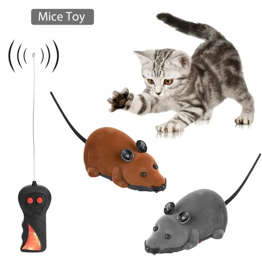 Novedad, ratón de juguete electrónico, ratones falsos, juguetes interactivos, ratón inalámbrico para gato, perro, divertido, regalo de novedad