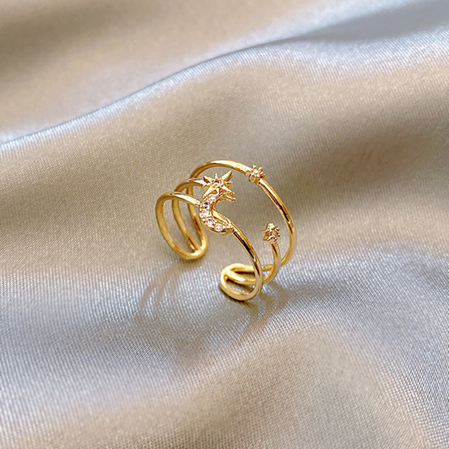 Sexy Zircon Open Rings For Women Trend Heart Pearl Wedding Party Adjustable Ring Girls Elegant Jewelry Gifts
