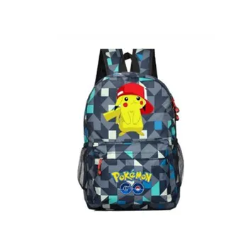 

Pokemon Unisex Backpack Canvas School Bag Teenagers Cartoon Pikachu Schoolbag Shoulder Rucksack Travel Mochila Bags