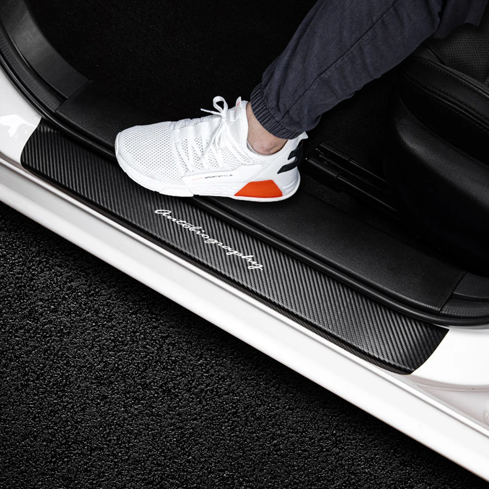 For Land Rover Range Rover Discovery 3 4 2 Autobiography 4Pcs Car Accessories 3D Vinyl Carbon Fiber Door Threshold Guard Sticker