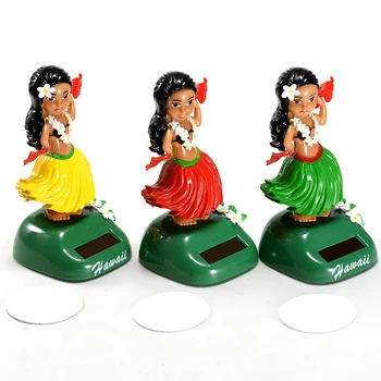 

Auto Interior Accessories Solar Power Shaking Head Toy Car Ornaments Hawaii Girl Hula Decompression Dolls Dashborad Decoration
