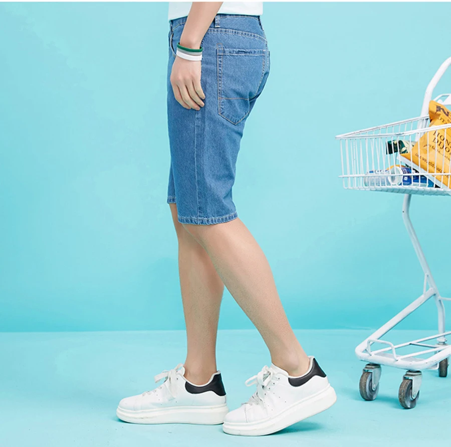 Black Friday Cotton Men Jeans Shorts Summer Thin Denim Short Man Fashion Stretch Slim Knee Length Blue Streetwear Short Jean Male