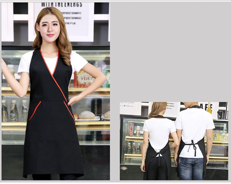 Fashion cute beauty nail mother and baby coffee shop waiter overalls apron23