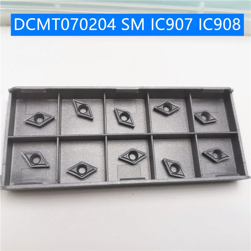

10PCS DCMT070204 SM IC907 Carbide Insert Turning Tool Turning Milling Cutter CNC Cutting Tool Slot Cutting DCMT 070204