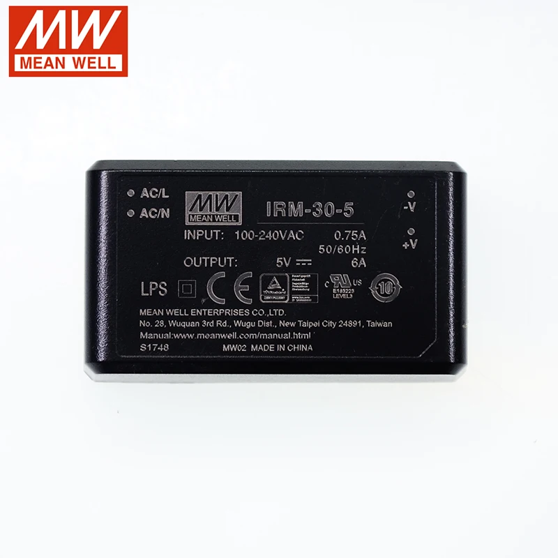 MEAN WELL IRM-30-5 30W PCB assemble Encapsulated DC Power Module 110V/220V AC to 5V DC 6A Meanwell Module type Power Supply PSU