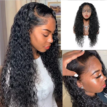 

Water Wave Synthetic Wig Wet and Wavy Lace Front Wigs Heat Resistant Water Wave Frontal Wigs Pre Plucked Lace Front Wigs