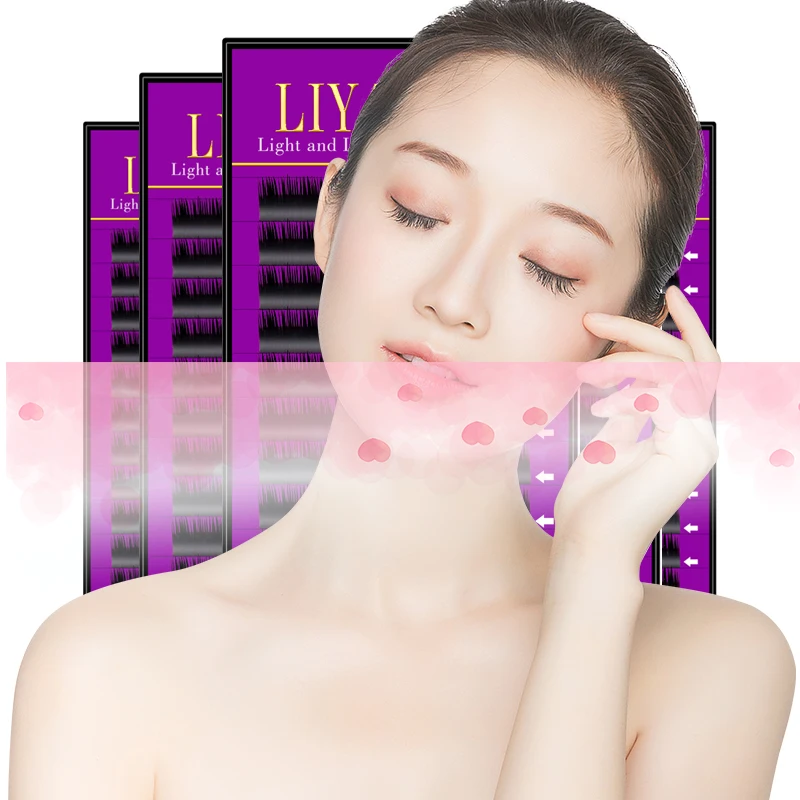 Liyatton 12 рядов/лоток 0 05 20 толщина индивидуальные 3D норковые накладные ресницы 8 мм 15