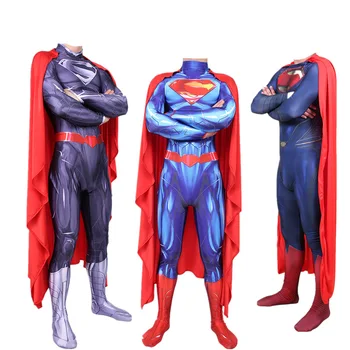 

Justice League 2 Superman Man Of Steel Cosplay Costume Clark Kent Superhero Tight Jumpsuit Adult Child Masquerade Clothing