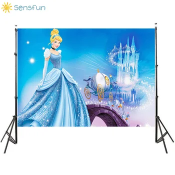 

Sensfun Princess Theme Photography Backgrounds Cinderella Girl Birthday party Photo Backdrop Baby Shower Vinyl Banner Photophone