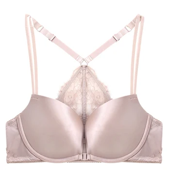 

Summer Small Front Closure Sexy Backless Underwear 5/8 Cup Push Up Seamless Bras Wire Free Women Bra Lace Beauty Back Bra