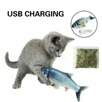

Electric Moving Cat Kicker Fish Toy, Realistic Flopping Wiggle Interactive Fish