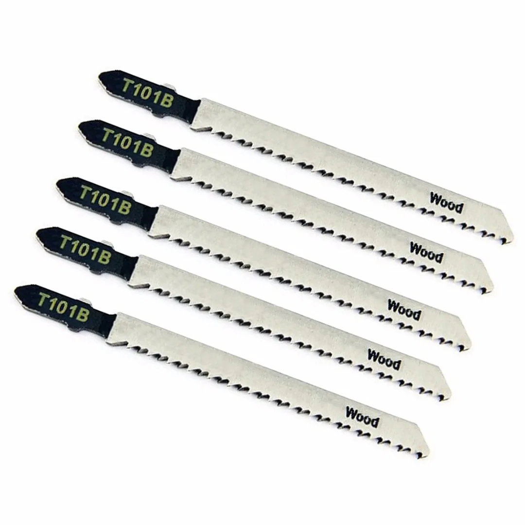 DWZ 5pcs New T101B Jigsaw Blades Wood Cutting Softwood & Hardwood For Bosch 100mm