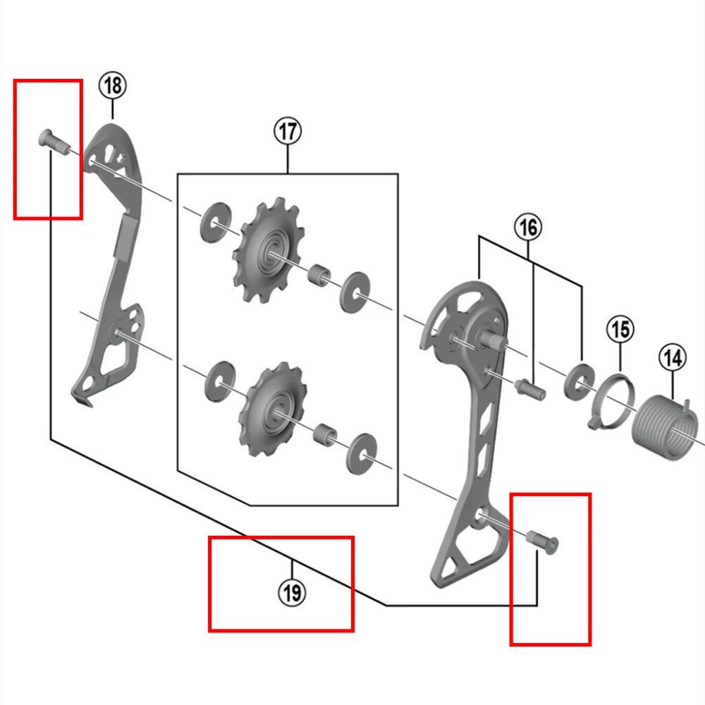 Shimano Rear Derailleur Pulley Bolts 2PCS Y5X998070 Y5XX98130 Y50J98070