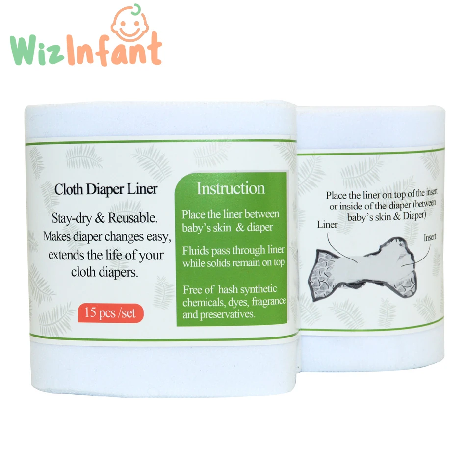 WizInfant 15PCS Suede Cloth Reusable Diaper Nappy Washable Baby | Мать и ребенок