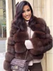 Winter women's Jacket Real Fox fur coat Stand Collar high street Coat real Fox Fur jackets women's coats in promotion WGLUVF FUR 4
