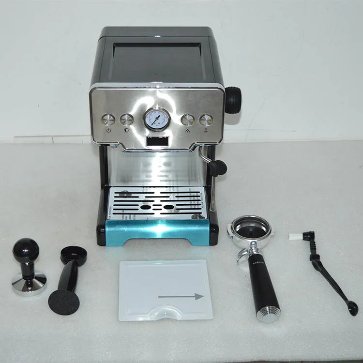 Итальянская Кофеварка из нержавеющей стали, эспрессо-машина 15 бар, домашняя полуавтоматическая кофейная машина с насосом 1450 Вт
