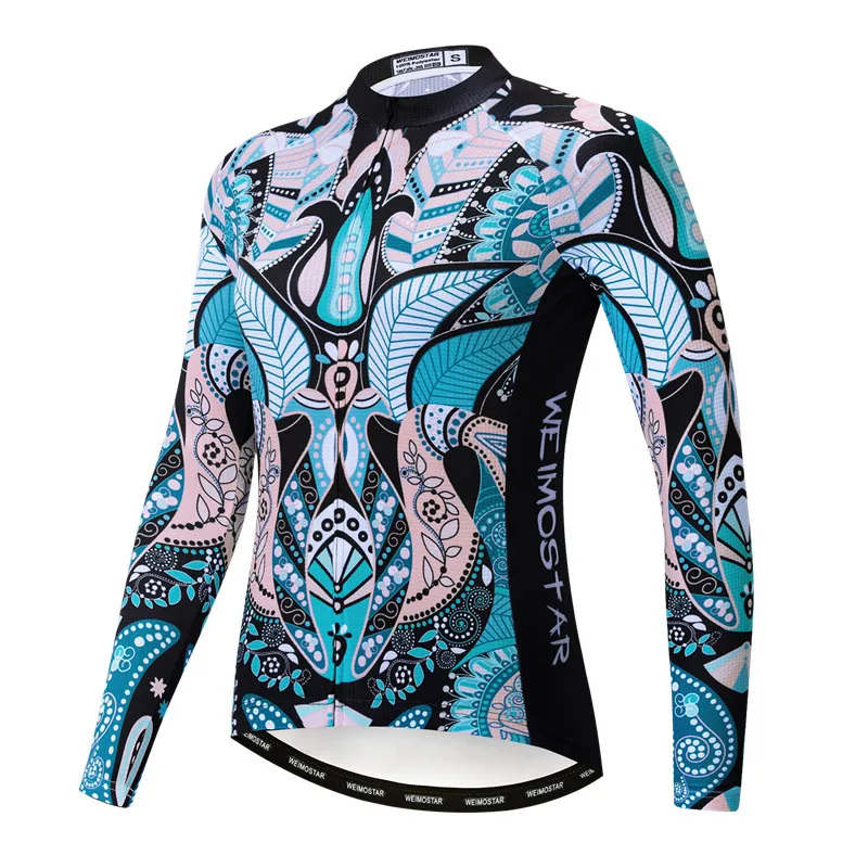 thumbnail image 1 of Weimostar - Maillot de ciclismo de otoño para mujer, manga larga, ropa de ciclismo de primavera, chaqueta de ciclismo de equipo profesional, camiseta de ciclismo de carretera para mujer, 1 of 5