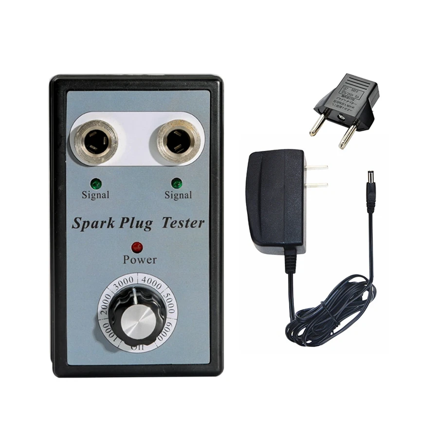 Car Spark Plug Tester Adjustable Double Hole Power Adapter Detector Ignotion Plug Analuzer Two Spark Plugs EU as Free Gift