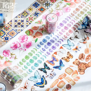 

Vintage Washi Tape Pet Transparency Butterfly Flower Tape Scrapbooking Album Diy Handmade Decoration Sticker Maskingtape Paper