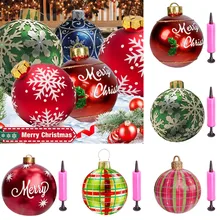 Bolas de Navidad inflables de 60CM para decoración de fiestas, globos de PVC para interiores y exteriores, atmósfera navideña