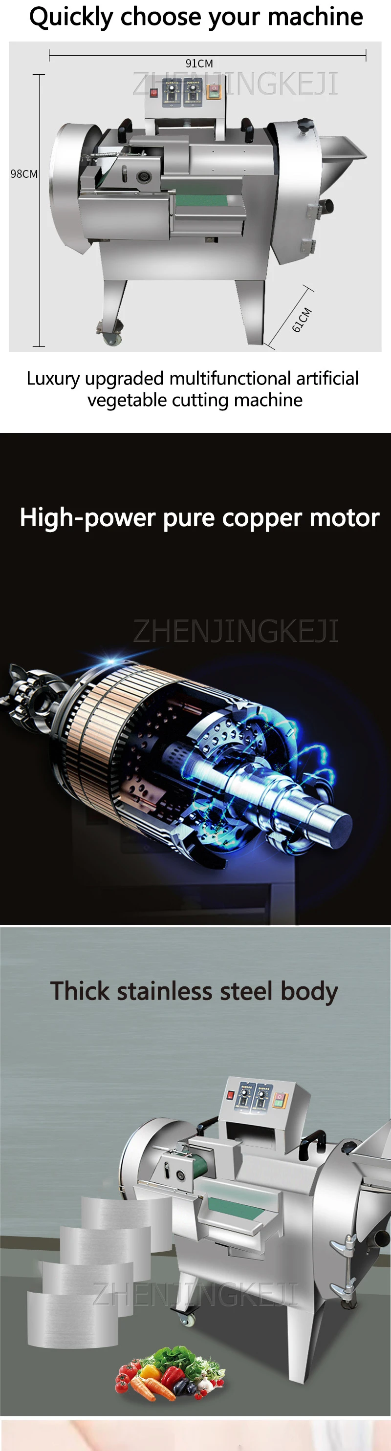 Description Picture 4 of itemFully Automatic Multifunctional Vegetable Cutter Commercial Vegetable And Potato Shredder Canteen Kitchen Electrical Appliances