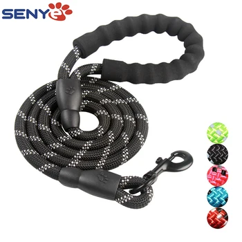 

Pet products reflective nylon round rope dog traction rope dog chain dog strap comfortable handle for large and medium sized dog