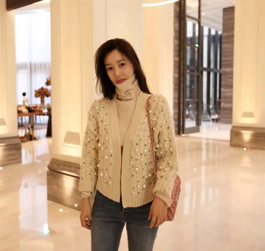 2020 Autumn Winter Warm Knitted Cardigan Coat Hand