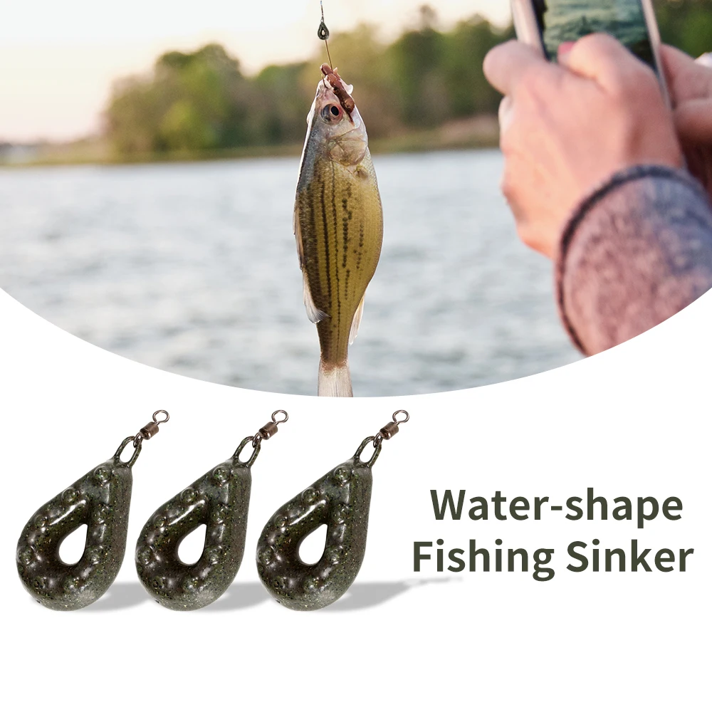

Lixada Fishing Sinker 40G / 50G / 60G Lead Water-shape Drop Weight for Carp Fishing Tackle Accessory