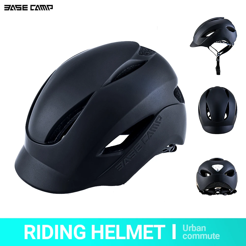 Base Camp Urban Commuter Leisure Helmet Integrated Hat Brim Mtb Road