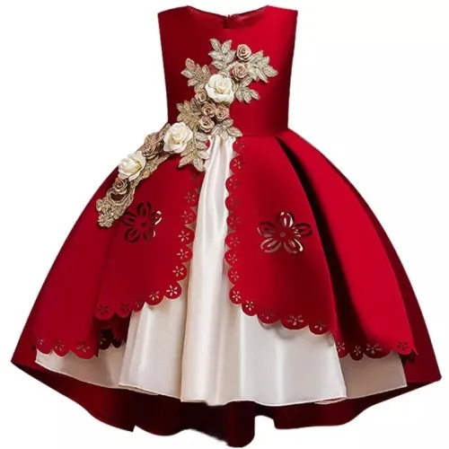 Зимнее рождественское платье элегантное платье-пачка принцессы на свадьбу для девочек Детские платья для девочек vestidos От 3 до 12 лет - Цвет: Wine red