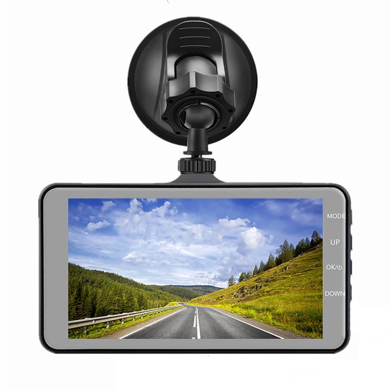 QPLOVE 4 ''сенсорный экран скрытый Автомобильный видеорегистратор HD1080P Dashcam 720P камера заднего вида с g-сенсором монитор движения функция записи на велосипеде